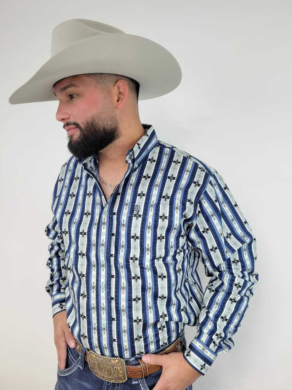 Aztec Blue Green Stripes Classic-SKCL2023015 015 *PLEASE SIZE DOWN*