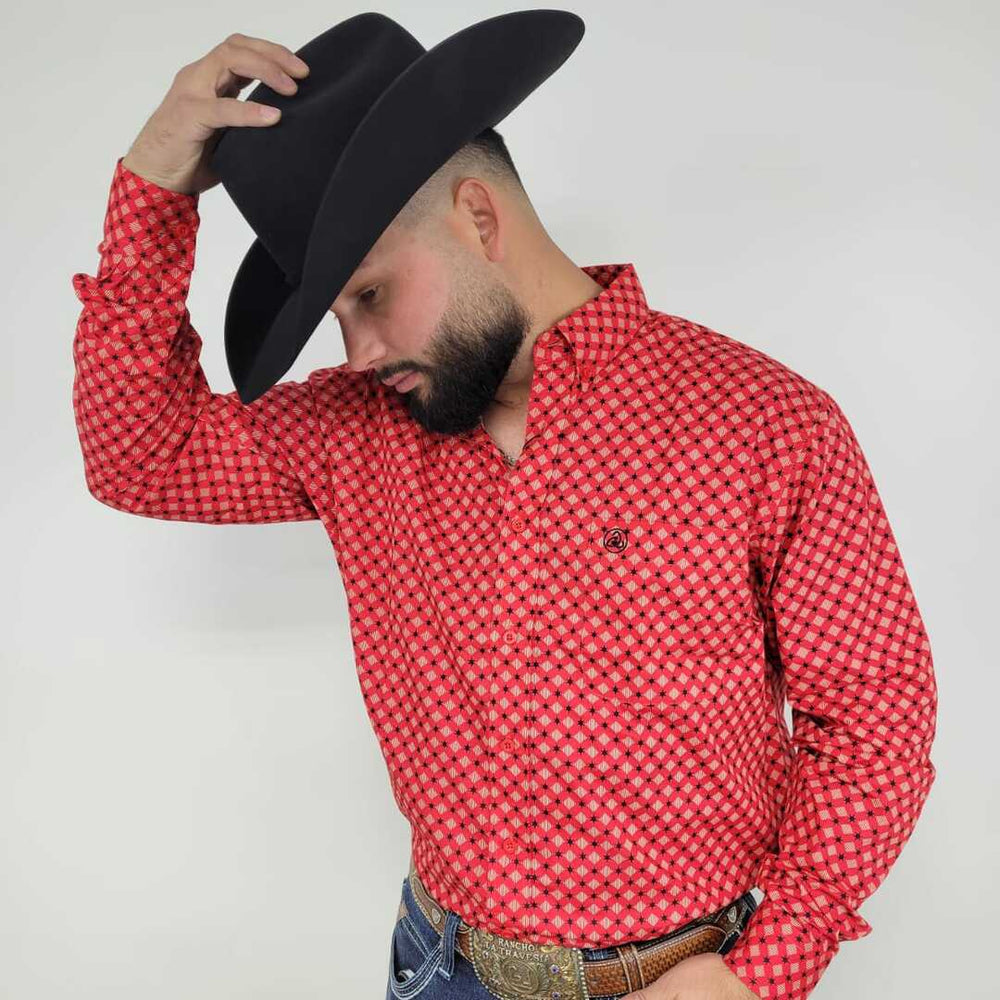 Navy Stars on a Red Background Classic-SKCL2023039 039 *PLEASE SIZE DOWN*