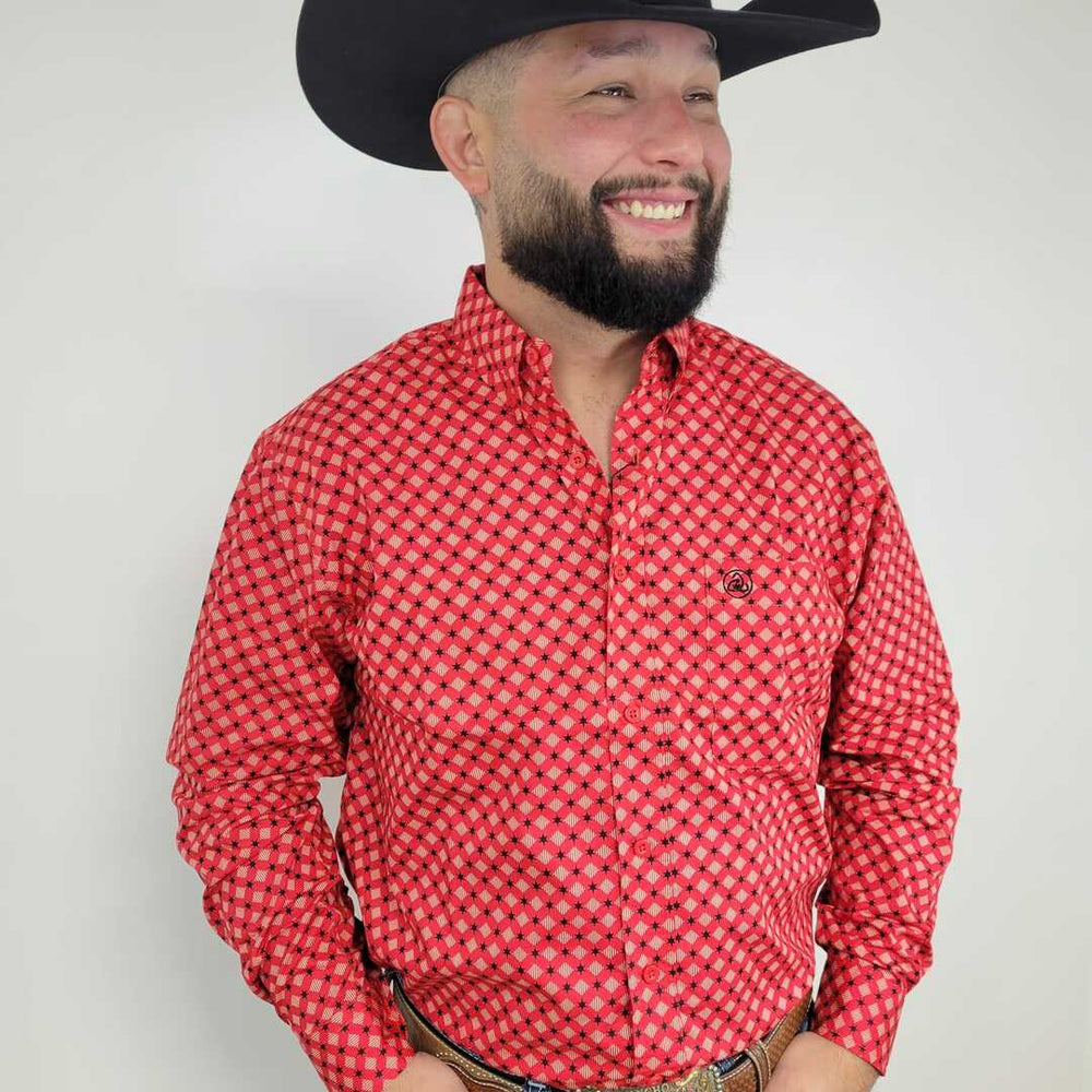 Navy Stars on a Red Background Classic-SKCL2023039 039 *PLEASE SIZE DOWN*