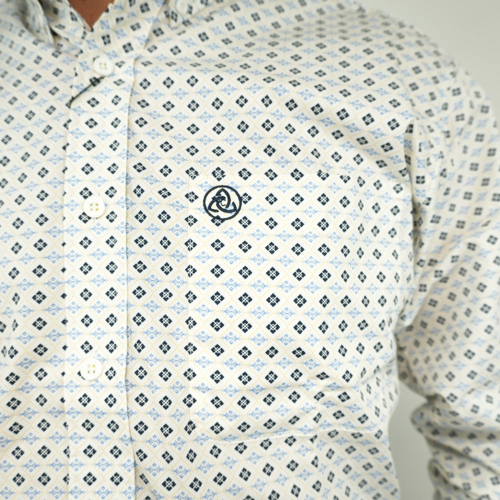 Small Geometric Design White Classic-SKCL2023032 032 *PLEASE SIZE DOWN*