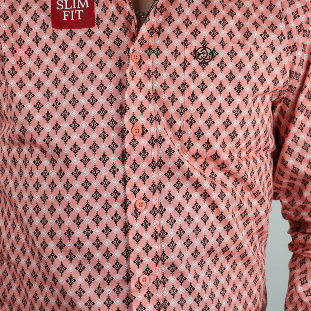 Fancy Aztec Symbols Pink Slim-SKCL2023040 040