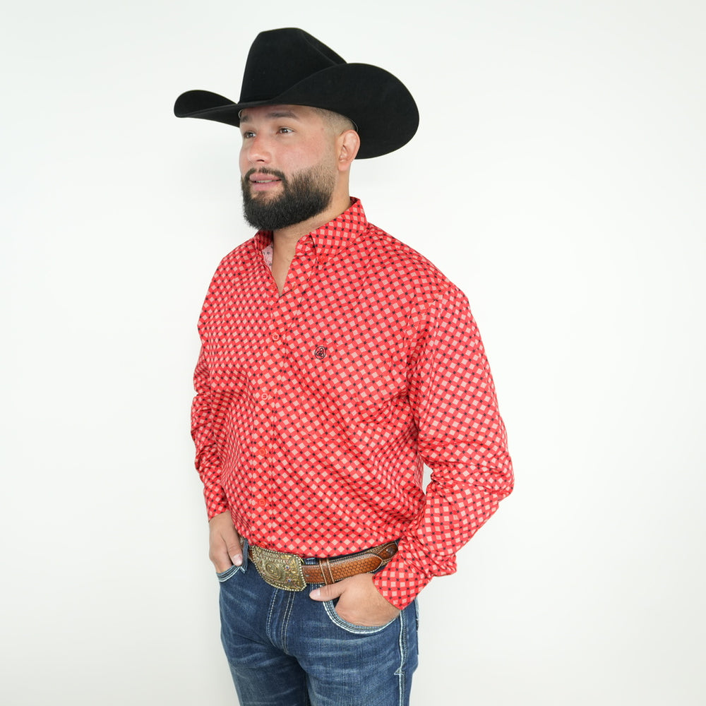 Navy Stars on a Red Background Classic-SKCL2023039 039 *PLEASE SIZE DOWN*